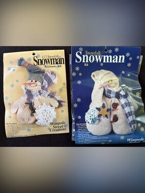 Snowfolk Snowman Craft Kits, Unopened, Vintage, Set of Two